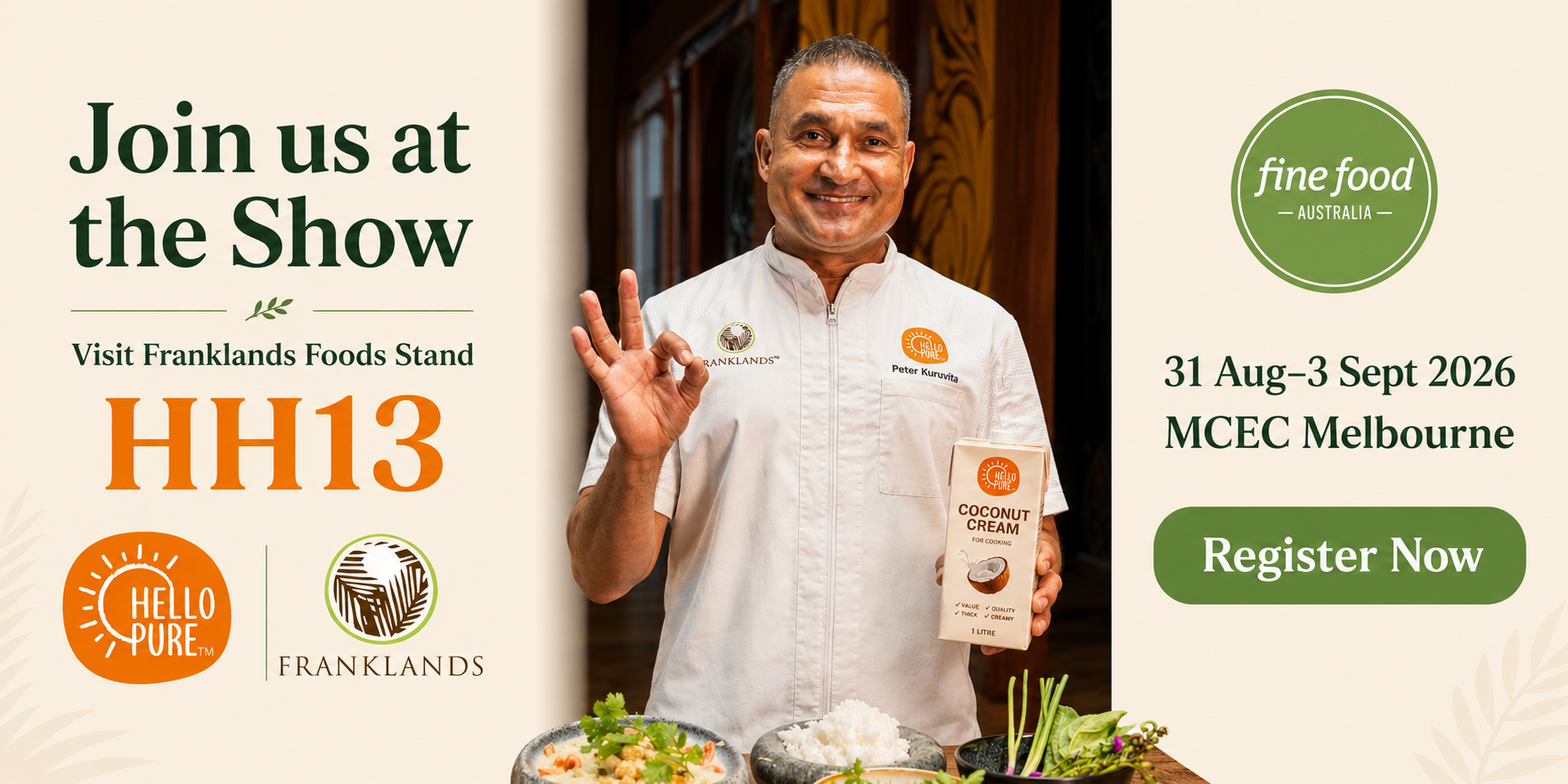 Franklands Foods at Fine Food Australia 2026 - Stand HH13