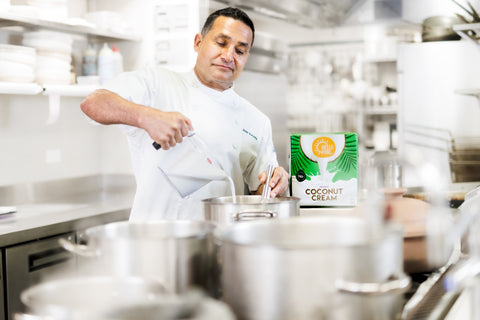 Peter Kuruvita with coconut cream